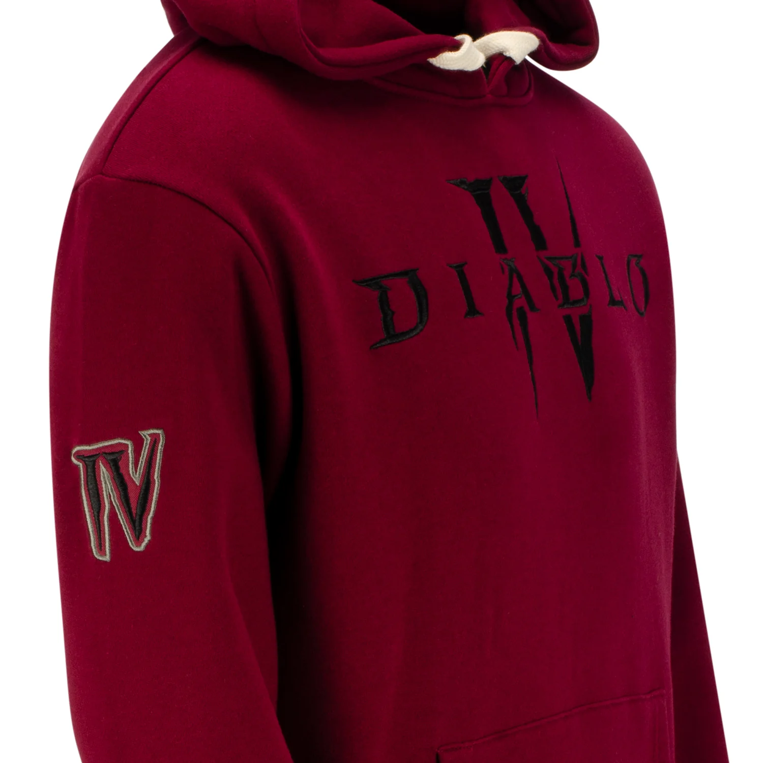 Diablo IV Heavy Weight Patch Burgundy Pullover Hoodie - Image 4