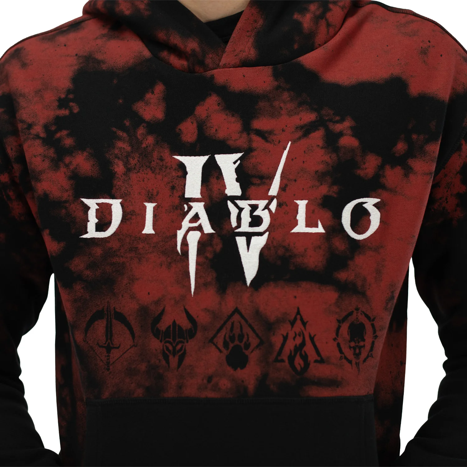 Diablo IV Black Tie-Dye Pullover Hoodie - Image 4