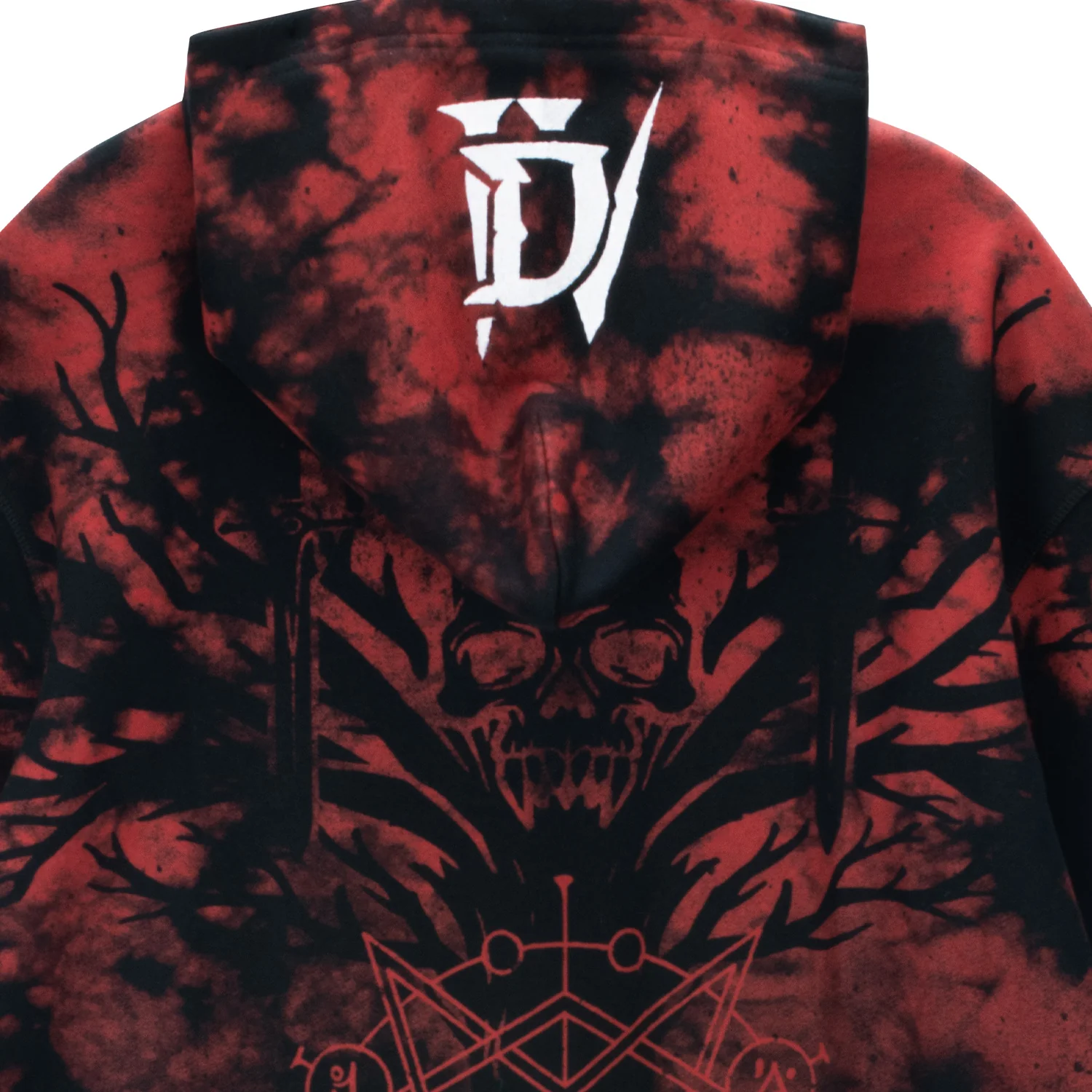 Diablo IV Black Tie-Dye Pullover Hoodie - Image 5