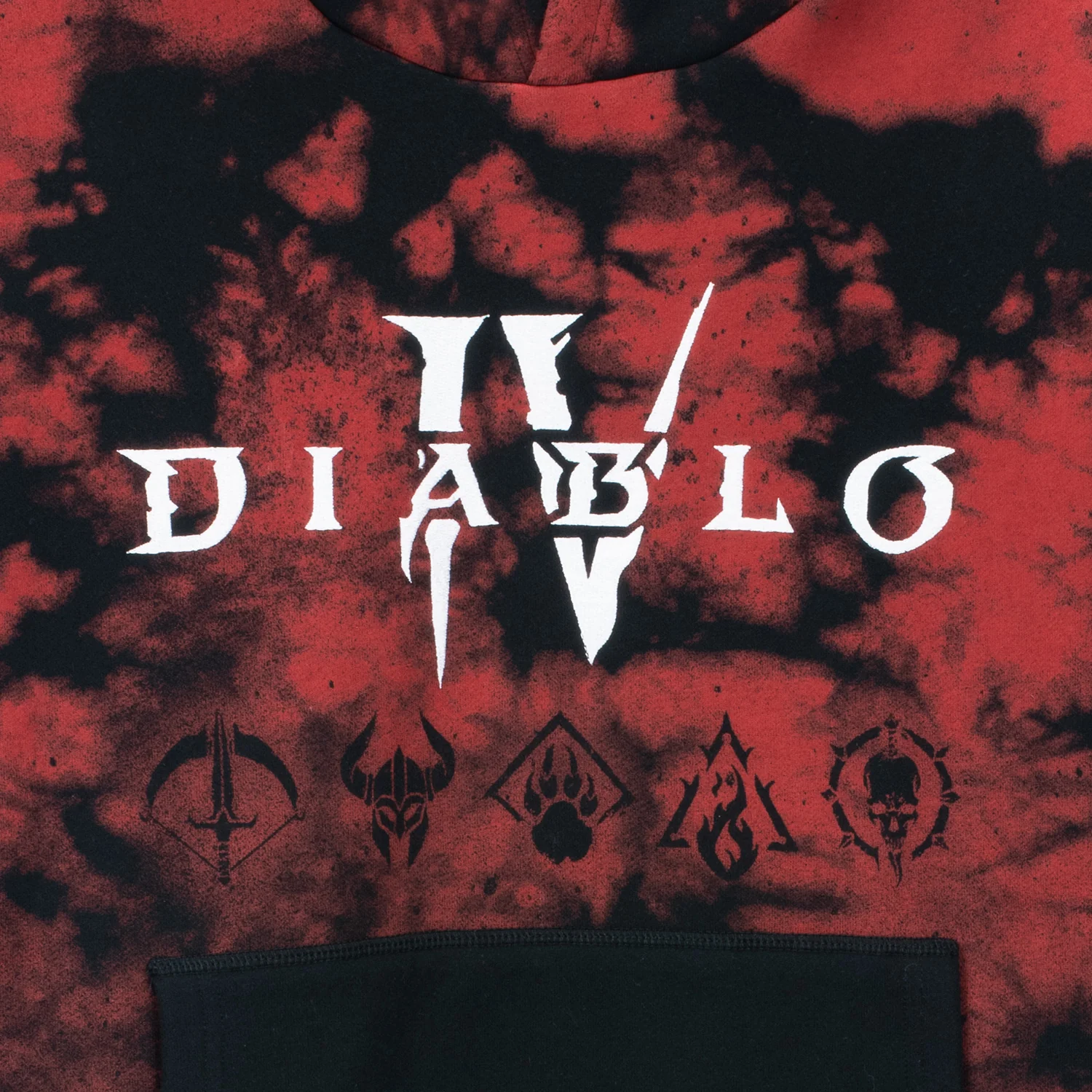 Diablo IV Black Tie-Dye Pullover Hoodie - Image 7