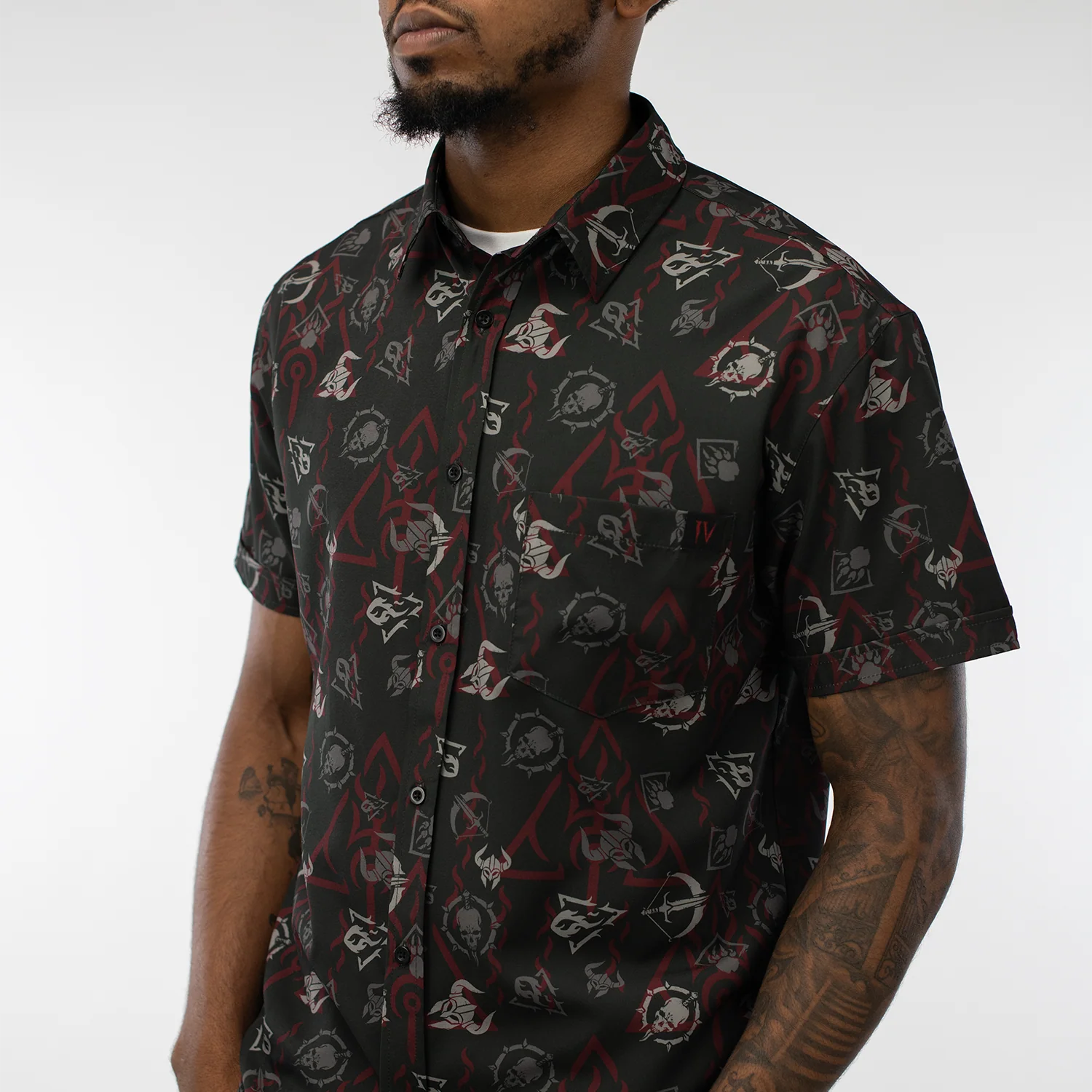 Diablo IV Icons Grey Button-Up Shirt - Image 4