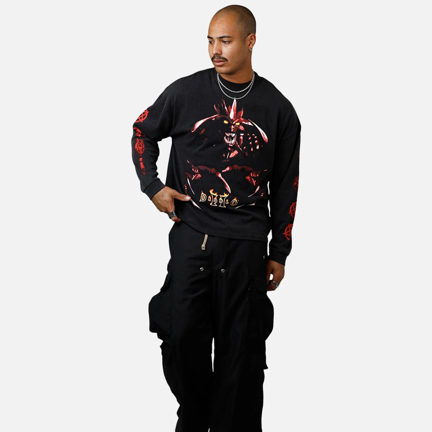 Diablo II Evil Has Survived Long Sleeve Black T-Shirt - Image 4