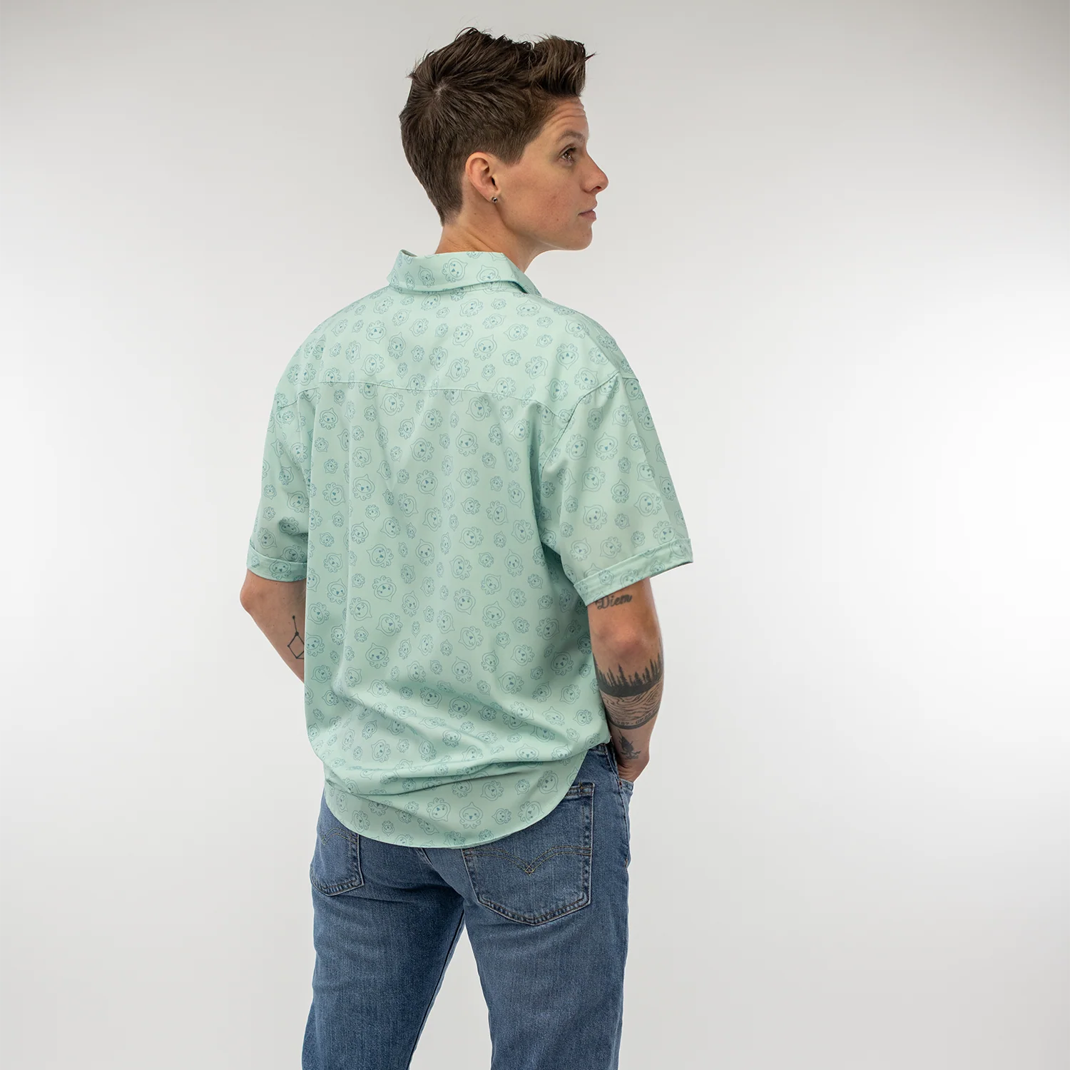 Overwatch Pachimari Blue Button-Up Shirt - Image 3