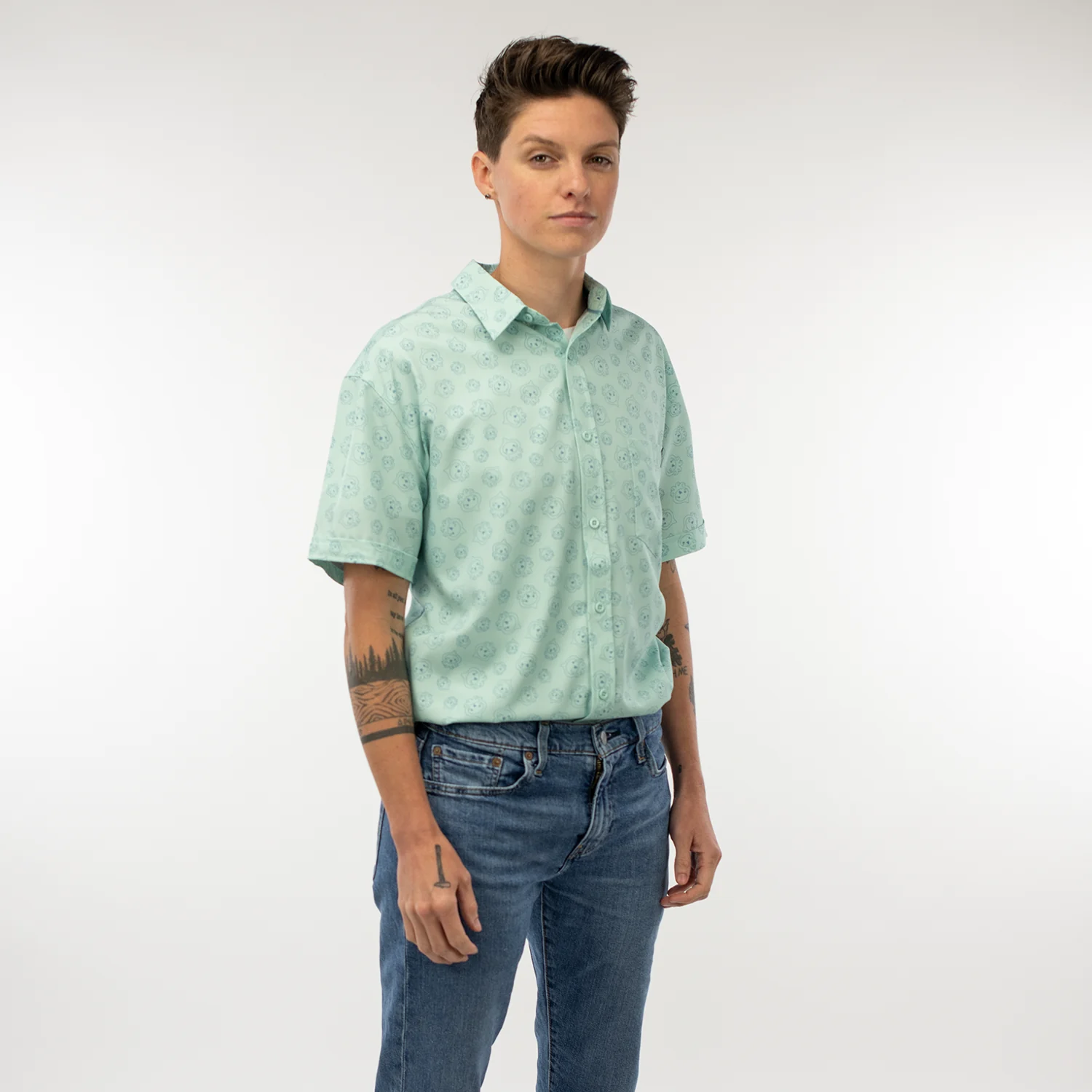 Overwatch Pachimari Blue Button-Up Shirt - Image 5