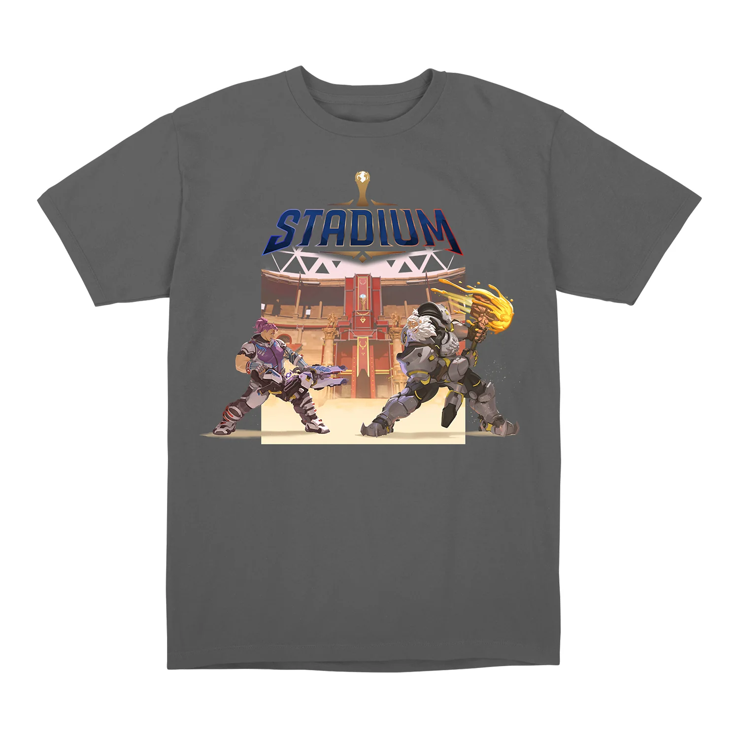 Overwatch 2 Stadium Zarya vs Reinhardt T-Shirt - Image 3