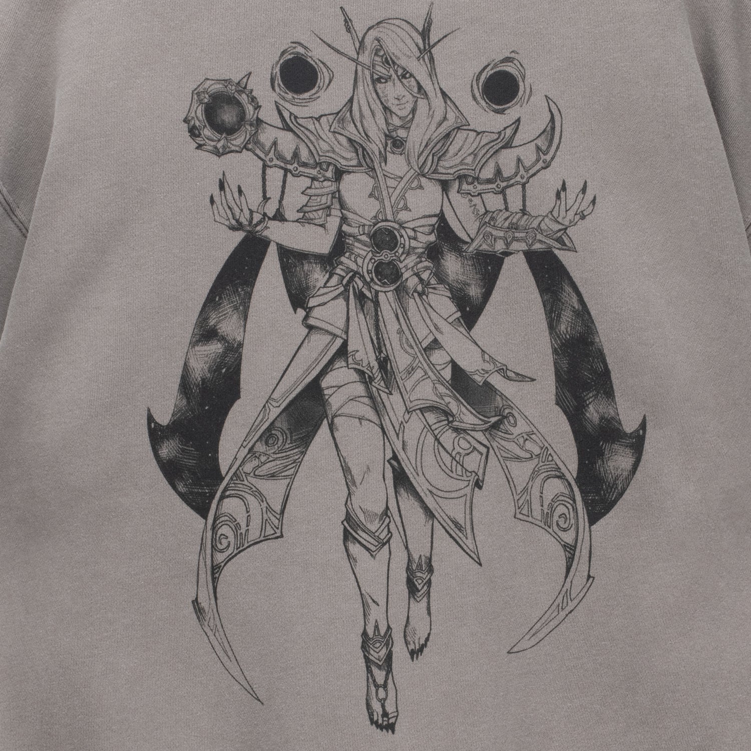 World of Warcraft Xal'atath Sketch Grey Crewneck Sweatshirt - Image 3